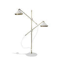 Lampadaire design avec deux abat-jours ajustables sur pied doré Sofa