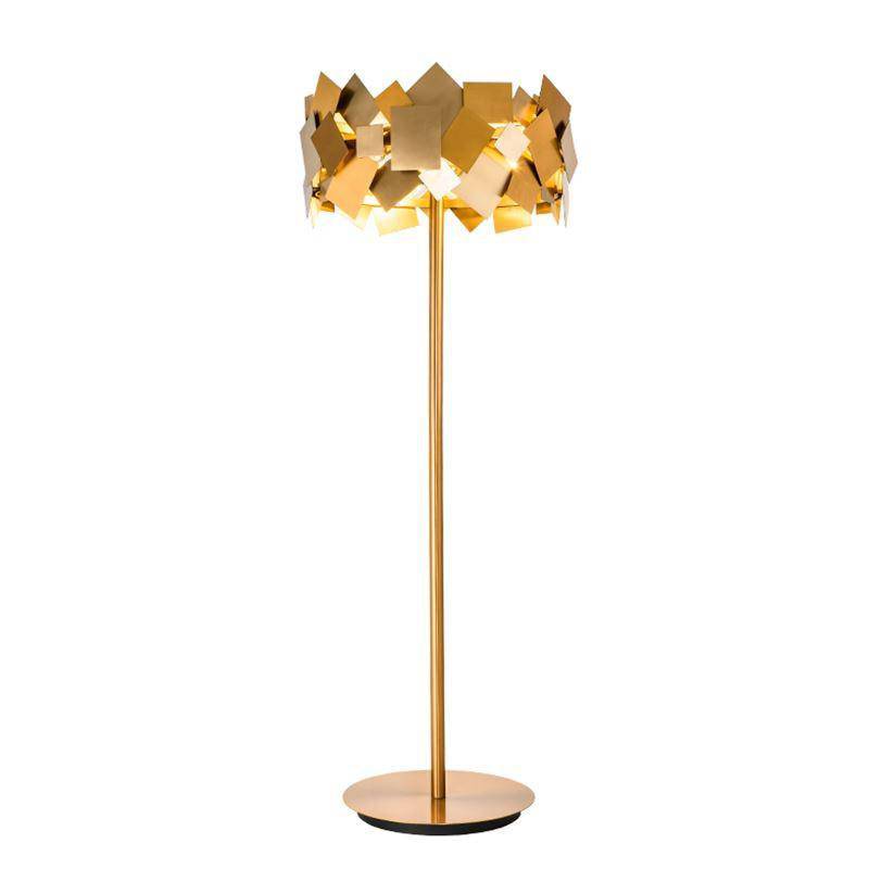 Lampadaire LED design luxe avec carrés dorés Decoration - vue 3 sur 6