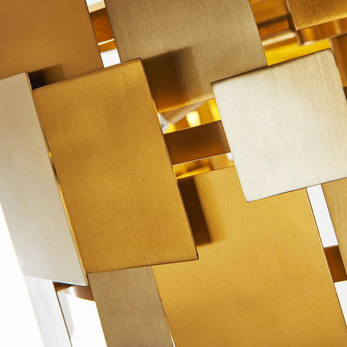 Lampadaire LED design luxe avec carrés dorés Decoration - vue 2 sur 6