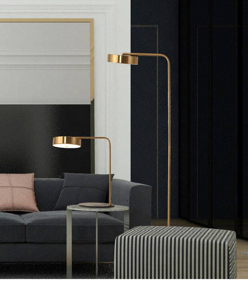 Lampe de chevet ou bureau doré arrondi Study - vue 3 sur 8