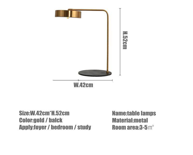 Lampe de chevet ou bureau doré arrondi Study - vue 4 sur 8