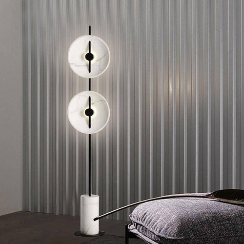 Lampadaire design à LED avec ronds et base en marbre Tripot - vue 5 sur 7