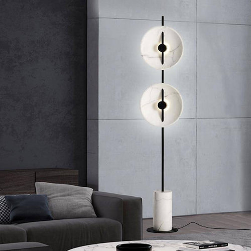 Lampadaire design à LED avec ronds et base en marbre Tripot - vue 3 sur 7
