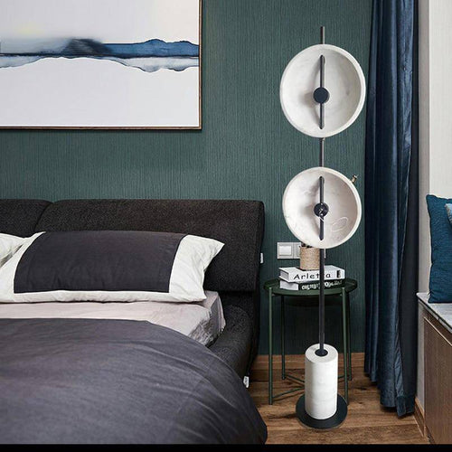 Lampadaire design à LED avec ronds et base en marbre Tripot - vue 7 sur 7