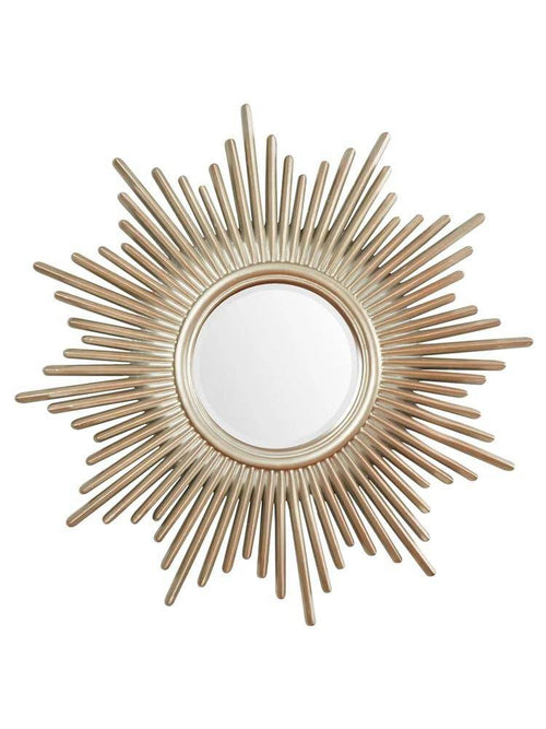 Miroir mural rond soleil en bois doré Sunburt - vue 3 sur 4