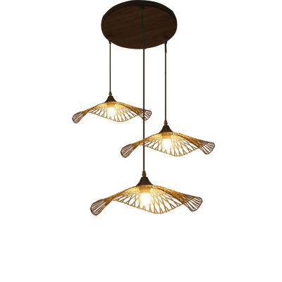 Lustre design en bambou style japonais Saucer - vue 3 sur 7