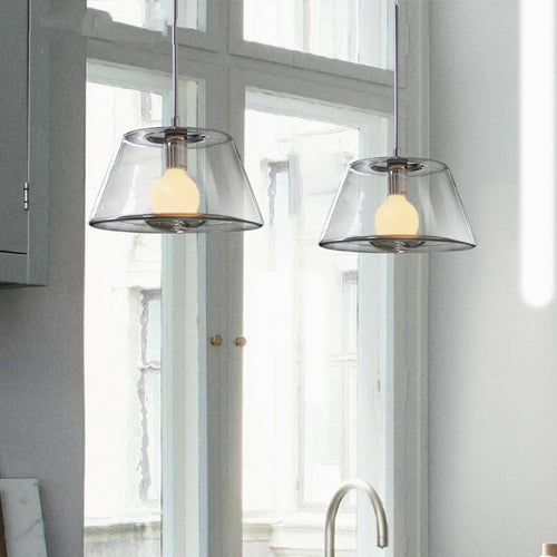 Suspension design en verre à LED triangle - vue 6 sur 7