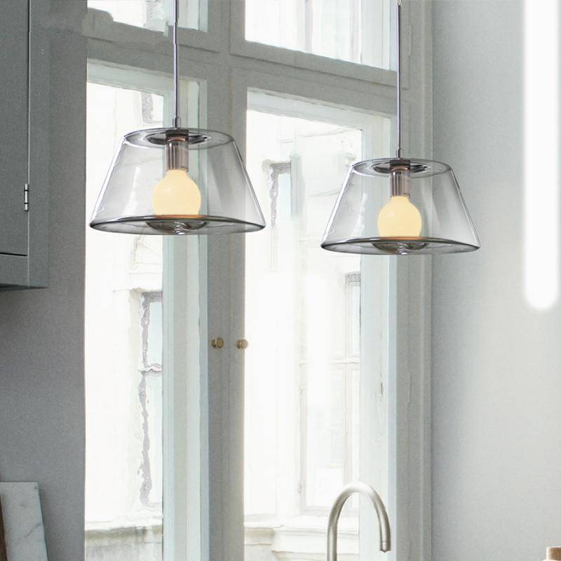 Suspension design en verre à LED triangle - vue 5 sur 7
