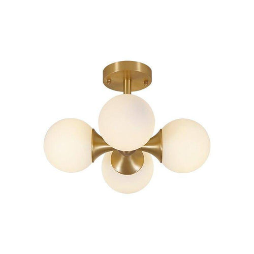 Plafonnier LED design doré avec boules en verre - vue 6 sur 6