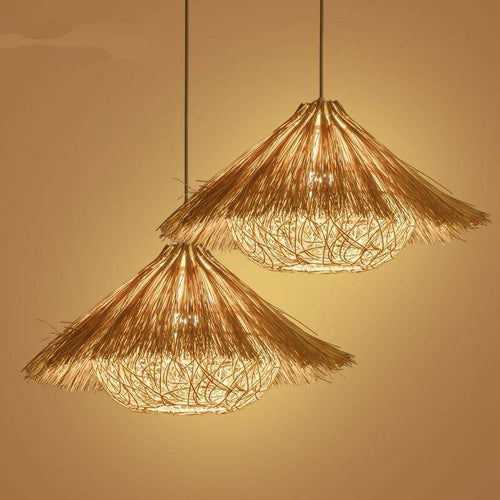 Suspension triangle en paille tissé Woven - vue 4 sur 9