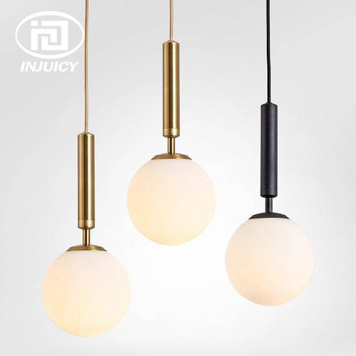Suspension design boule en verre à LED et support cylindrique - vue 5 sur 8