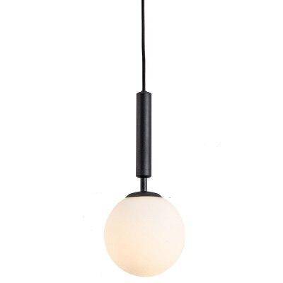 Suspension design boule en verre à LED et support cylindrique - vue 6 sur 8