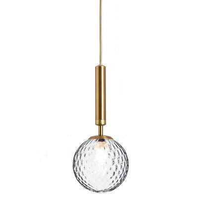 Suspension design boule en verre à LED et support cylindrique - vue 6 sur 8