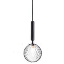 Suspension design boule en verre à LED et support cylindrique
