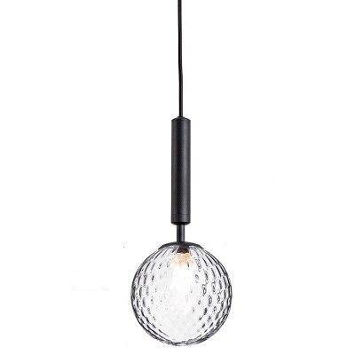 Suspension design boule en verre à LED et support cylindrique - vue 8 sur 8