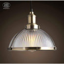 Suspension chromée LED demi boule en verre Vintage