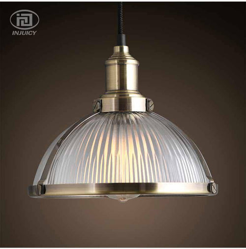 Suspension chromée LED demi boule en verre Vintage - vue 6 sur 7