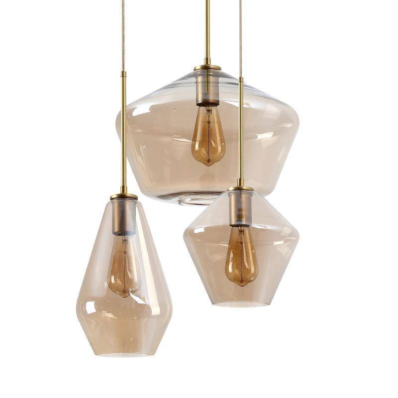 Suspension en verre fumé marron de plusieurs formes Cognac - vue 4 sur 14