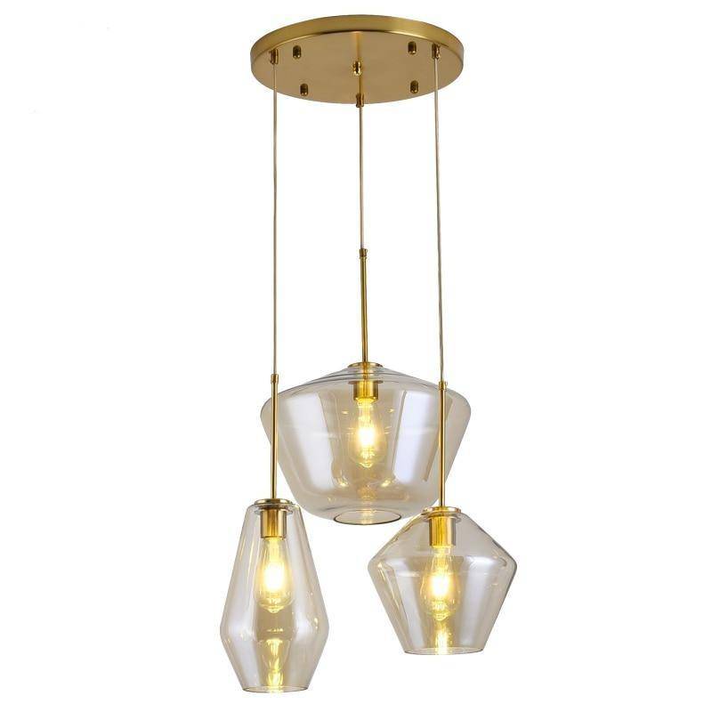 Suspension en verre fumé marron de plusieurs formes Cognac - vue 5 sur 14