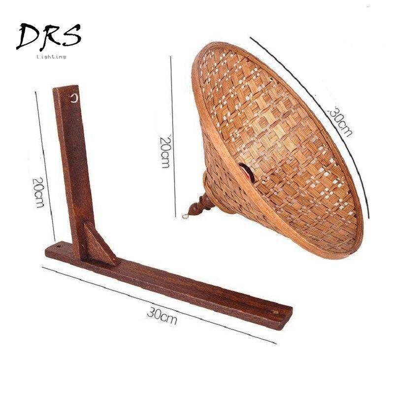 Applique avec abat-jour conique en bambou suspendu Chinese - vue 4 sur 5