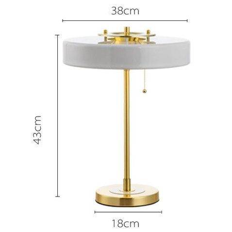 Lampe de chevet doré et abat-jour métal noir cylindrique Mesa - vue 5 sur 7