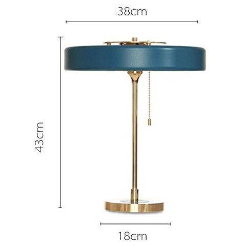 Lampe de chevet doré et abat-jour métal noir cylindrique Mesa - vue 6 sur 7