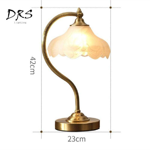 Lampe à poser doré avec abat-jour en verre Copper - vue 4 sur 6