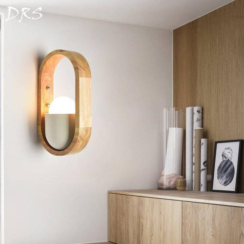 Applique murale en bois arrondi avec lampe intérieur Studio - vue 4 sur 6