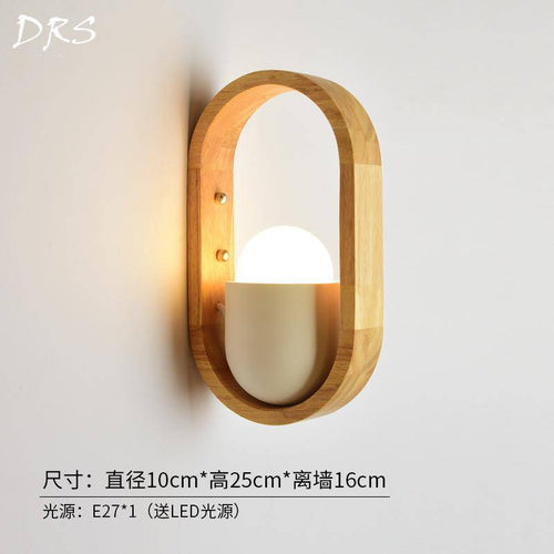Applique murale en bois arrondi avec lampe intérieur Studio - vue 5 sur 6