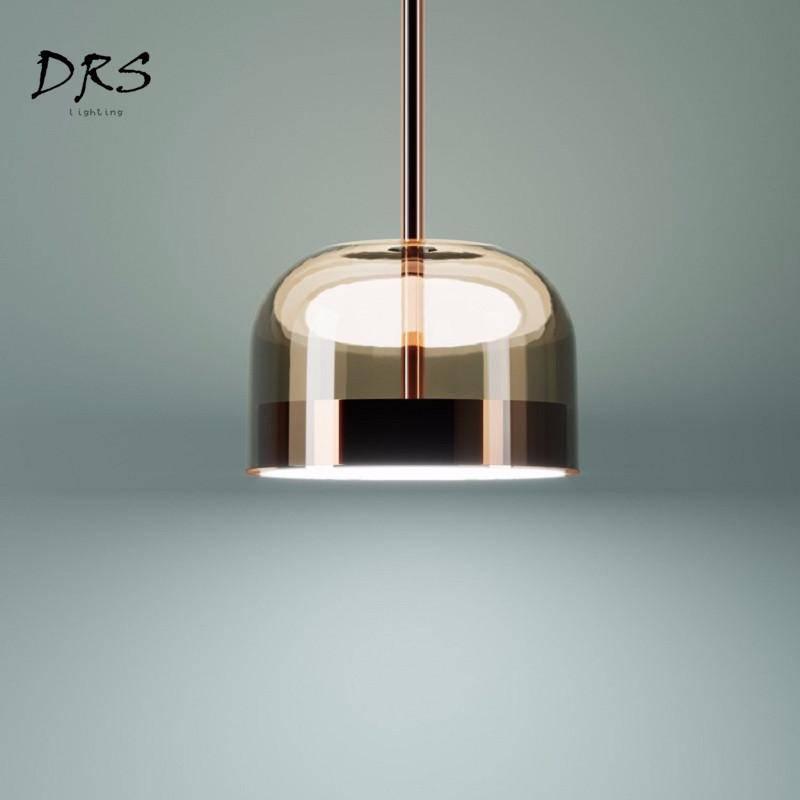 Suspension design en verre et chromée à LED Single - vue 4 sur 5