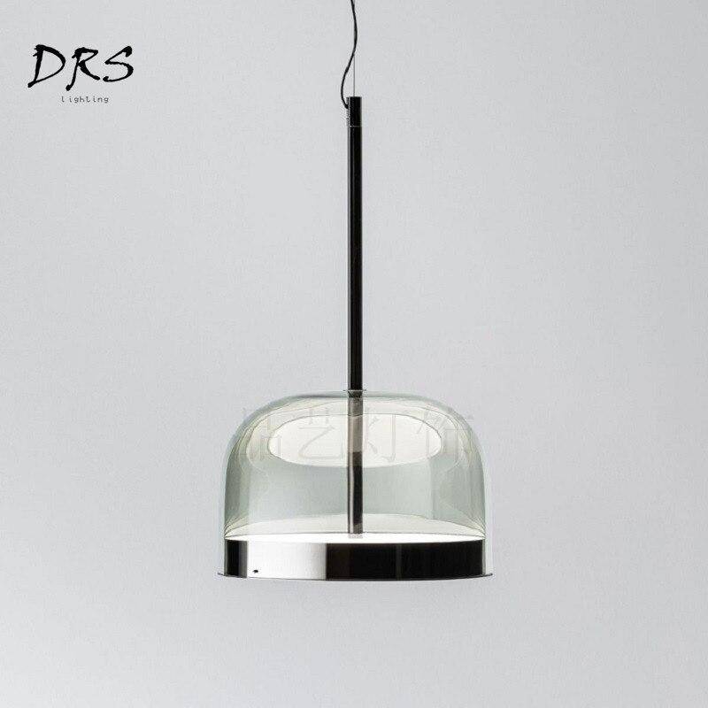 Suspension design en verre et chromée à LED Single - vue 2 sur 5