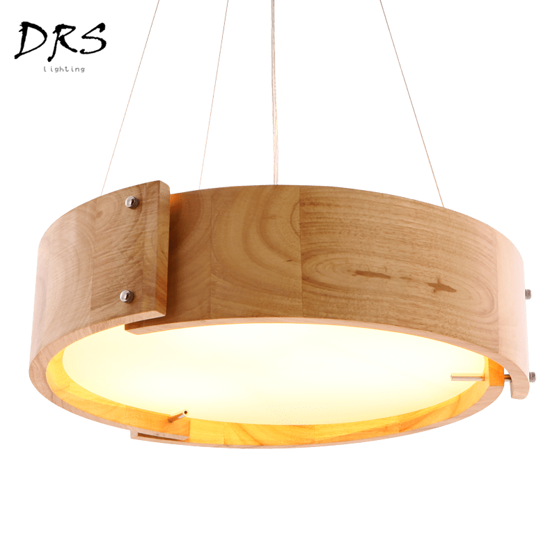 Lustre design en bois arc de cercles - vue 3 sur 4