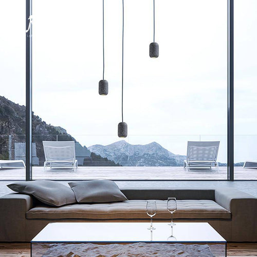 Suspension design LED en fausse pierre naturelle Loft - vue 5 sur 8