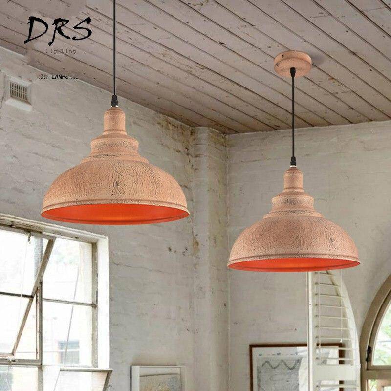 Suspension rustique style cuivre industriel vieilli - vue 2 sur 8