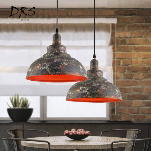 Suspension rustique style cuivre industriel vieilli - vue 5 sur 8