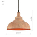 Suspension rustique style cuivre industriel vieilli