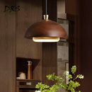 Suspension design en bois demi boule à LED