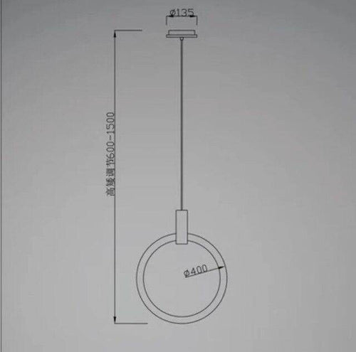 Suspension design cercle éclairé scandinave - vue 10 sur 13