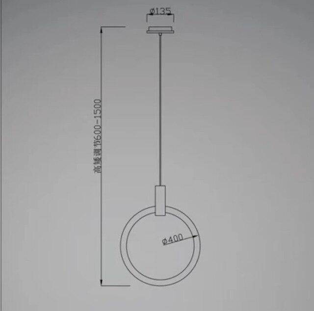 Suspension design cercle éclairé scandinave - vue 9 sur 13