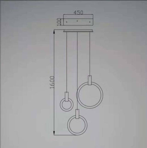 Suspension design cercle éclairé scandinave - vue 4 sur 13