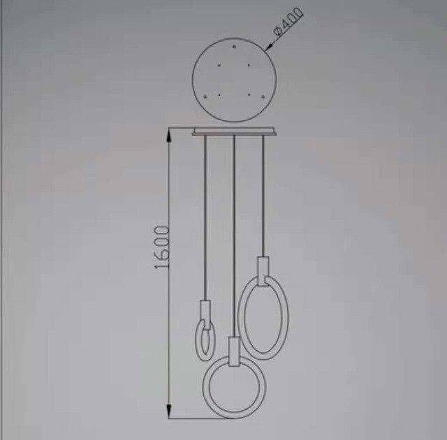 Suspension design cercle éclairé scandinave - vue 8 sur 13