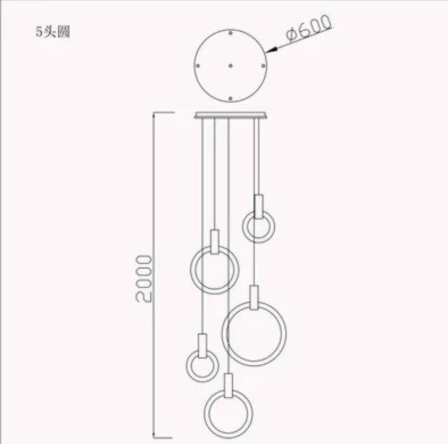 Suspension design cercle éclairé scandinave - vue 7 sur 13