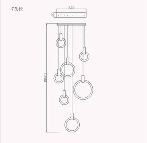 Suspension design cercle éclairé scandinave - vue 7 sur 13