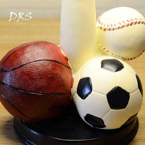 Lampe de chevet enfant avec ballons sportifs et abat-jour - vue 6 sur 6