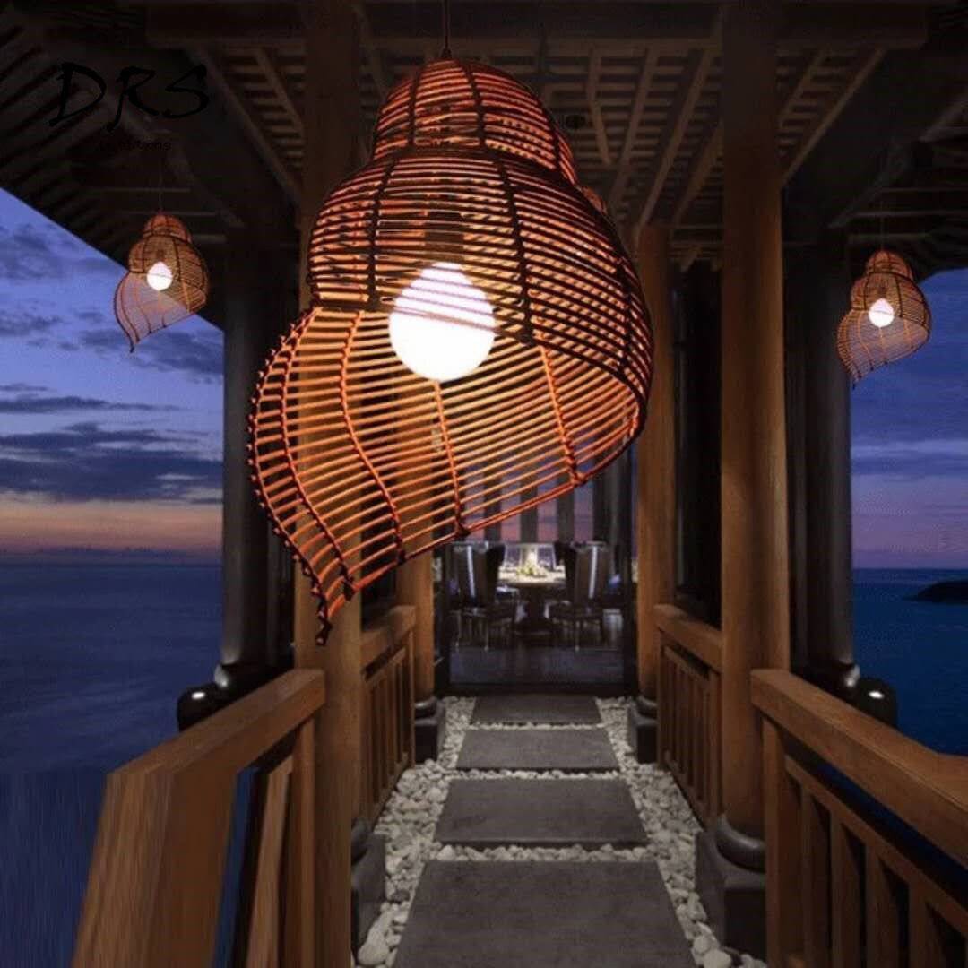 Suspension spirale en bois Asian - vue 3 sur 8