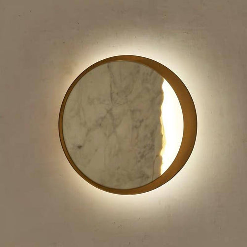 Applique murale design LED style marbre et rond doré - vue 6 sur 7