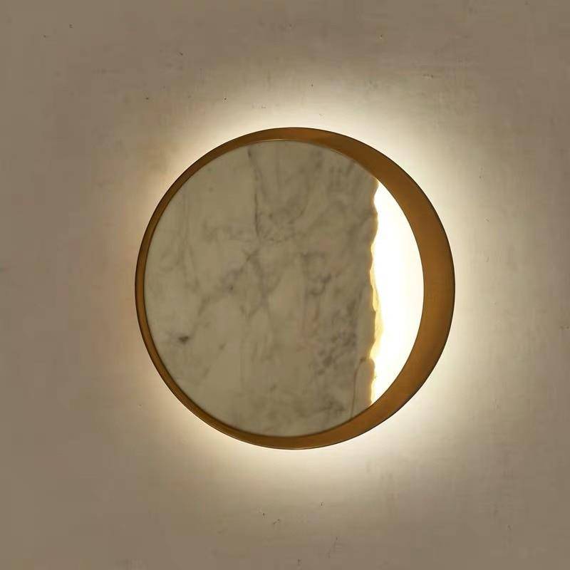Applique murale design LED style marbre et rond doré - vue 5 sur 7
