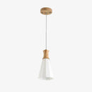 Suspension scandinave LED blanche avec abat-jour bois