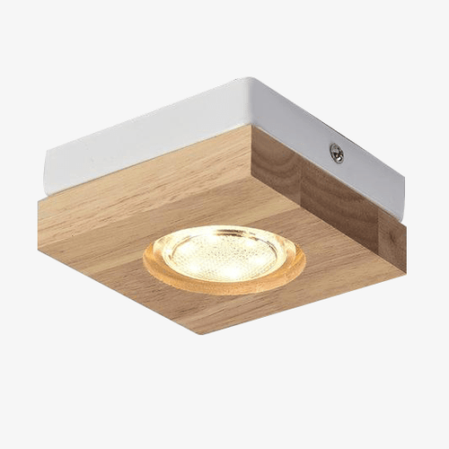 Spot en bois à LED Botimi carré - vue 2 sur 3