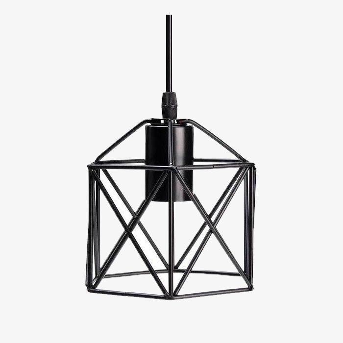 Suspension cage en métal industriel hexagone